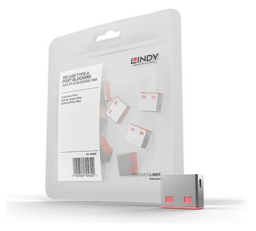 Lindy USB Port Blocker - USB-Portblocker - Rot (Packung mit 10) von LumaTech