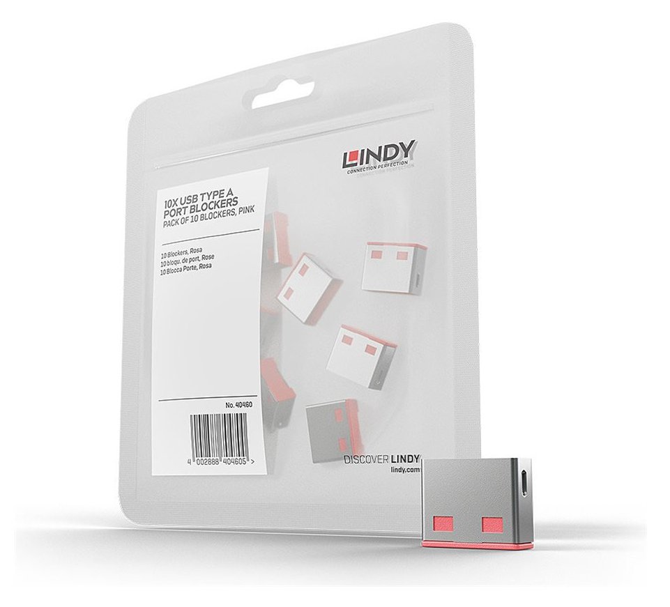 Lindy USB Port Blocker - USB-Portblocker - Rot (Packung mit 10) von LumaTech