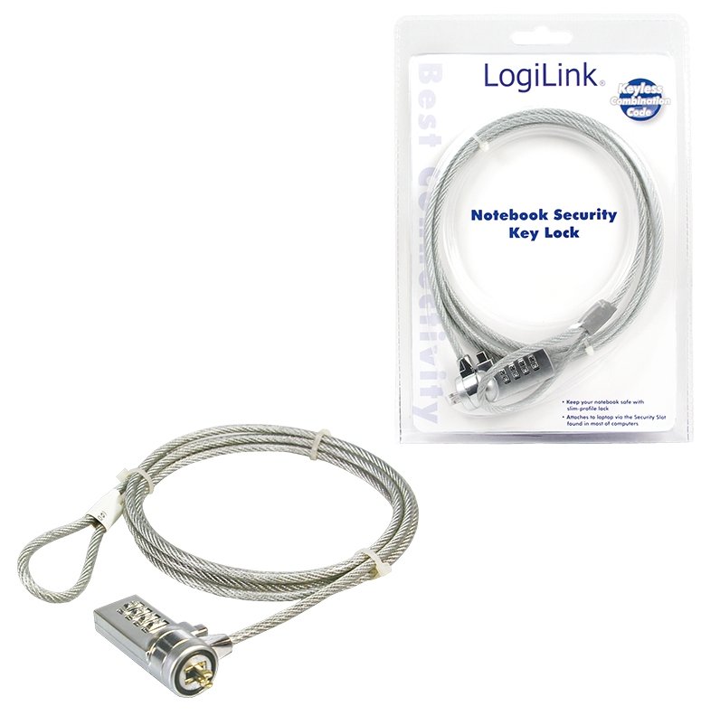 LogiLink Sicherheitskabelschloss - 1.5 m