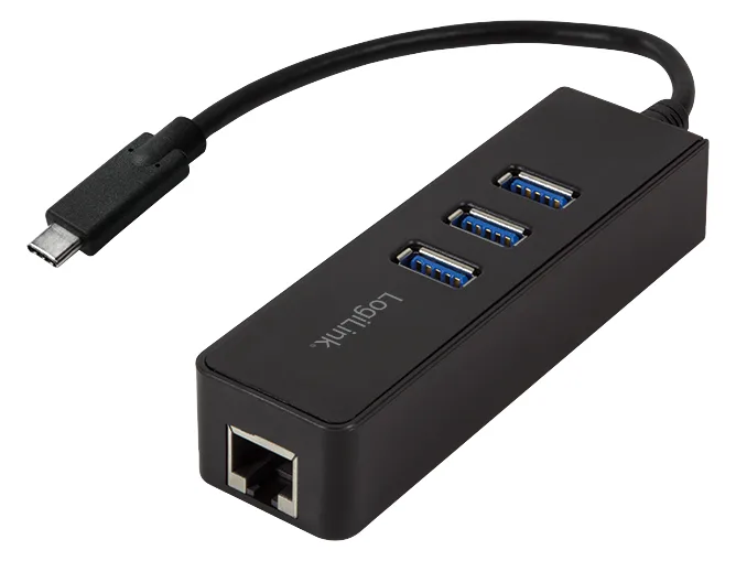 LogiLink UA0283 - Hub - 3 x SuperSpeed USB 3.0 + 1 x 10/100/1000, Ansicht 2
