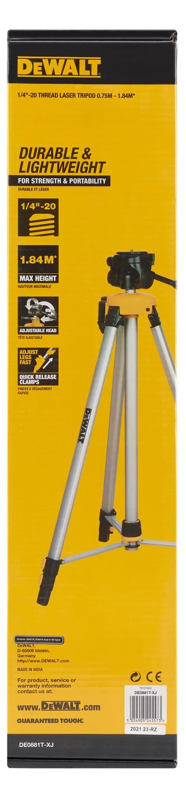 DeWalt DE0881T-XJ Aluminiumstativ 1,8 m mit 1/4 Gewinde, Ansicht 3