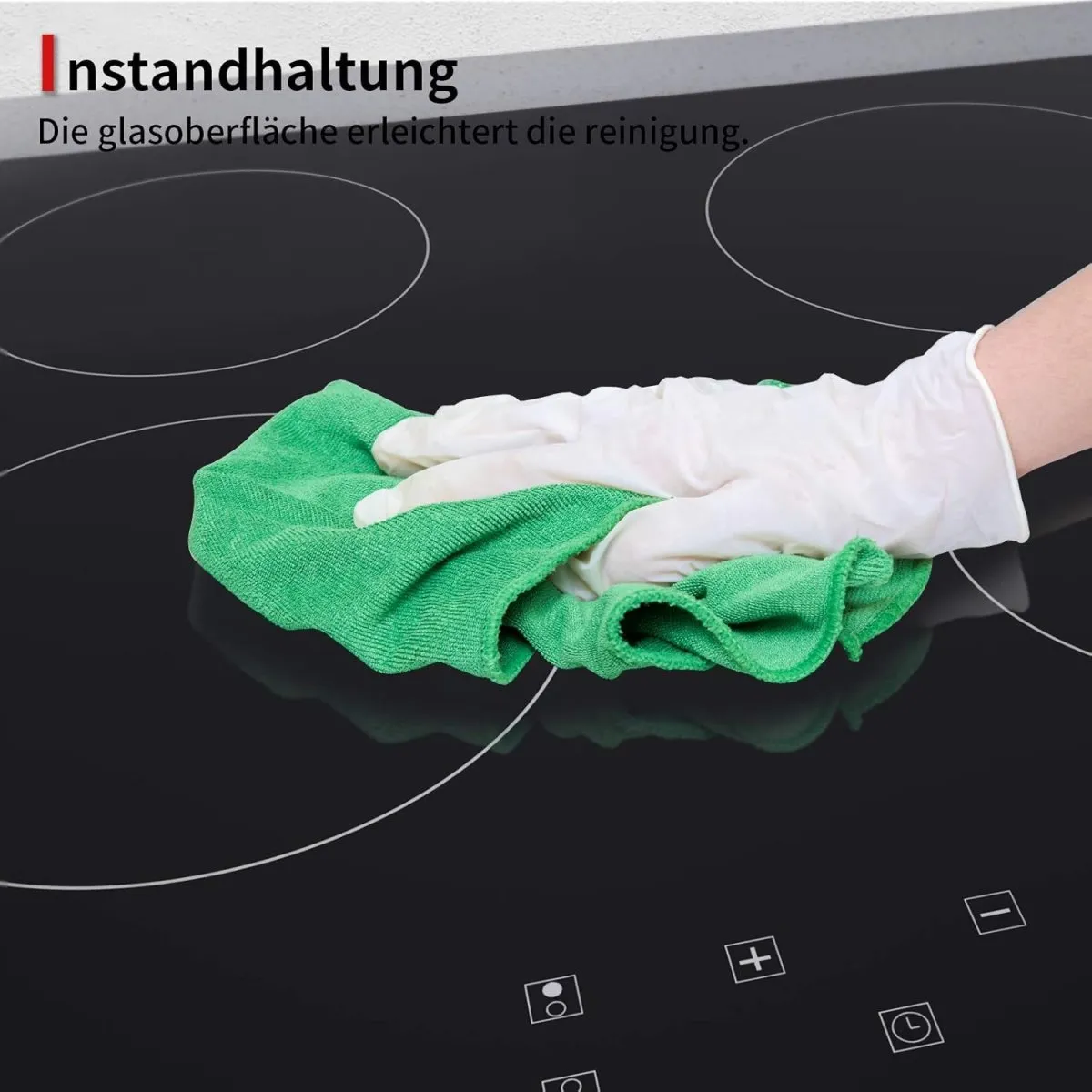 IsEasy Glaskeramikkochfeld, 6000W 59cm, 4 Kochzonen Kochfelder, Verdrahtung, Einbau Elektro Autark Rahmenlos, 9 Heizstufen, Passend für die Meisten Töpfe — Bild 9