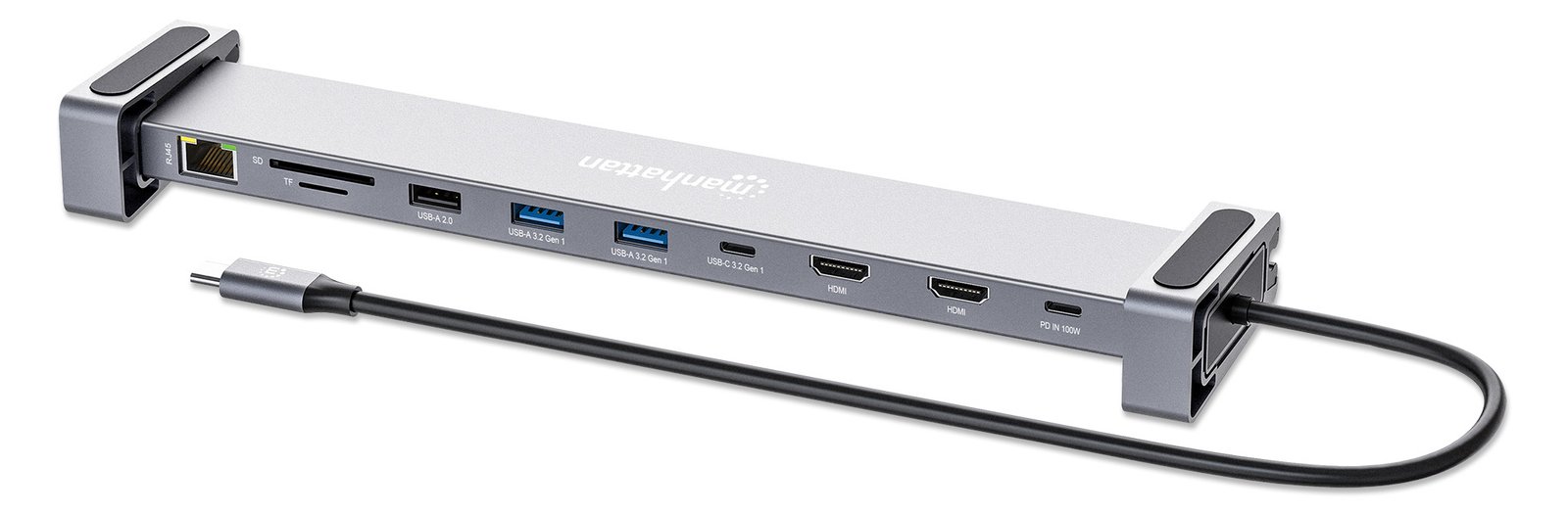 Manhattan 10-in-1 4K USB-C PD Dockingstation 2xHDMI