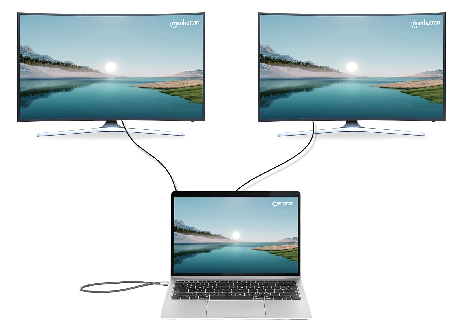 Manhattan 10-in-1 4K USB-C PD Dockingstation 2xHDMI, Ansicht 3