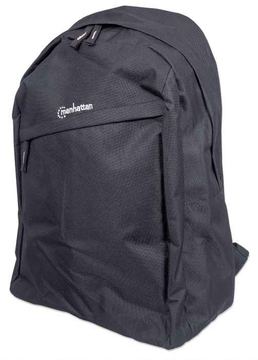 Manhattan Knappack Backpack 15.6, Black, LOW COST, Lightweight, Internal Laptop Sleeve, Accessories Pocket von LumaTech
