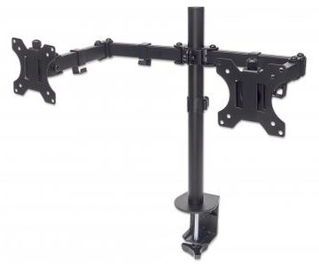 Manhattan TV & Monitor Mount, Desk, Full Motion, 2 Screens, Screen Sizes: 10-27, Black, Clamp Assembly, Dual Screen von LumaTech