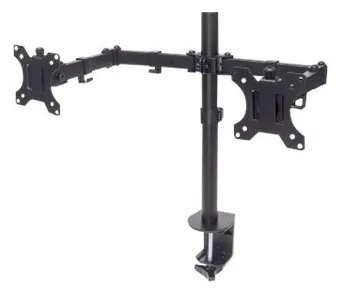 Manhattan TV & Monitor Mount, Desk, Full Motion, 2 Screens, Screen Sizes: 10-27, Black, Clamp Assembly, Dual Screen, Ansicht 3