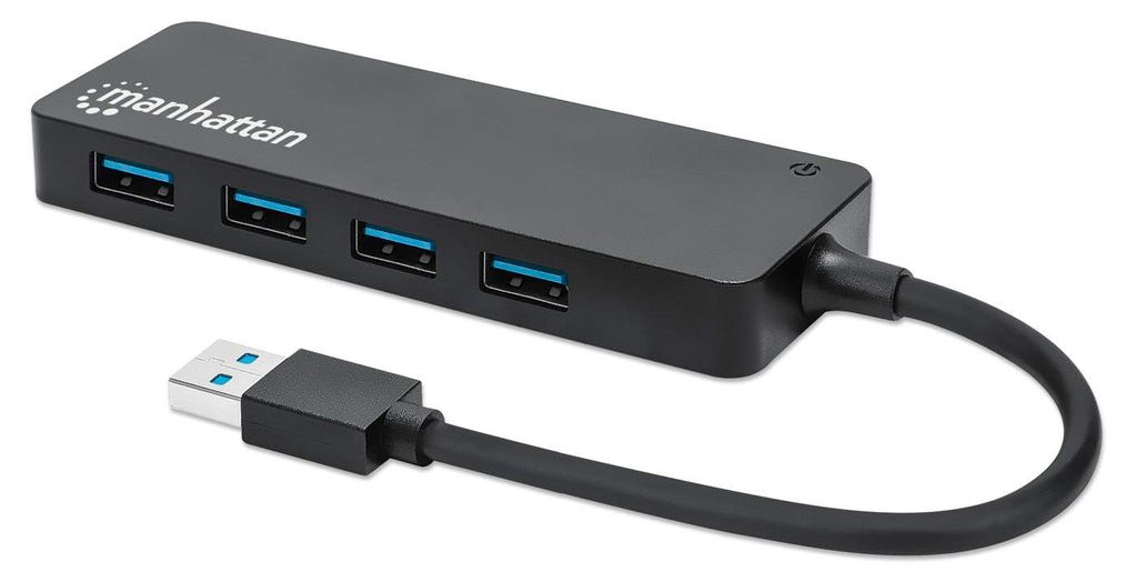 Manhattan USB-A 4-Port Hub, 4x USB-A Ports, 5 Gbps (USB 3.2 Gen1 aka USB 3.0)