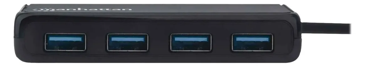 Manhattan USB-A 4-Port Hub, 4x USB-A Ports, 5 Gbps (USB 3.2 Gen1 aka USB 3.0) - schwarz, Ansicht 3