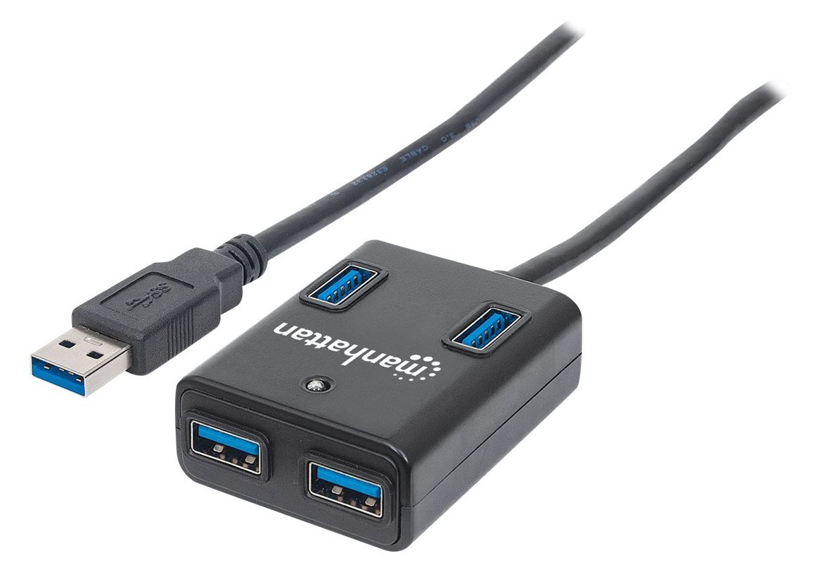 Manhattan USB-A 4-Port Hub, 4x USB-A Ports, 5 Gbps (USB 3.2 Gen1 aka USB 3.0) von LumaTech