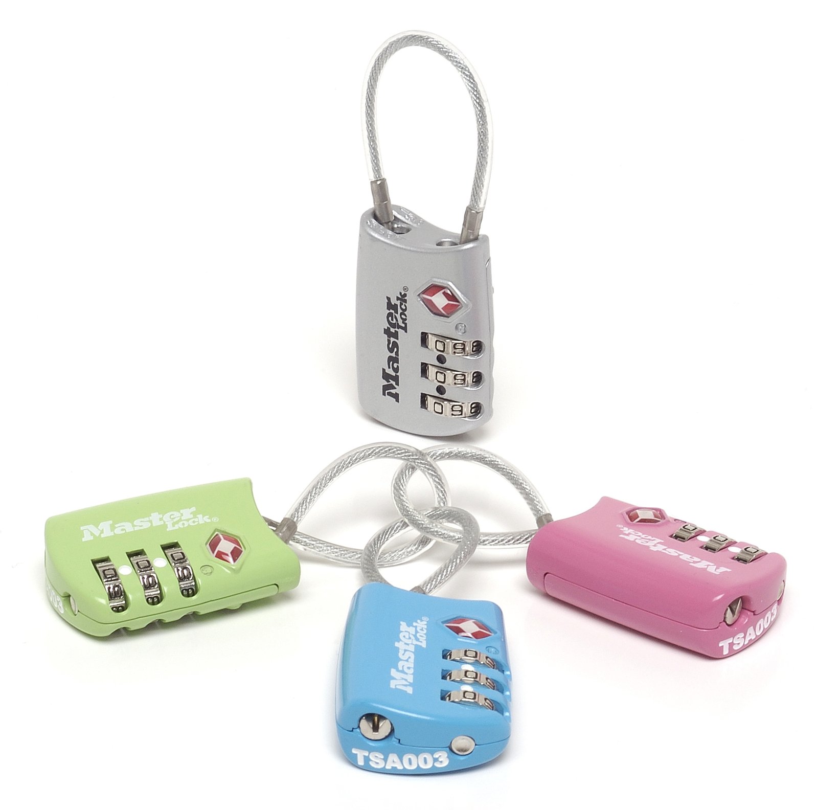 MasterLock 30 mm breites TSA-Gepäckschloss mit flexiblem Bügel und individuell einstellbarer Zahlenkombination