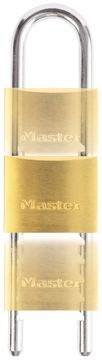 MasterLock 50 mm breites Vorhängeschloss mit Gehuse aus Massivmessing mit verstellbarem Bügel von 70 bis 155 mm von LumaTech