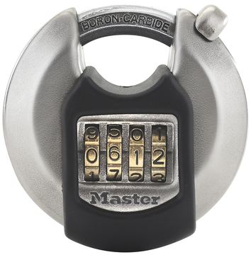 MasterLock 70 mm breites - verzinktes Excell Disc Schloss mit verdecktem Bügel; einstellbare Zahlenkombination von LumaTech