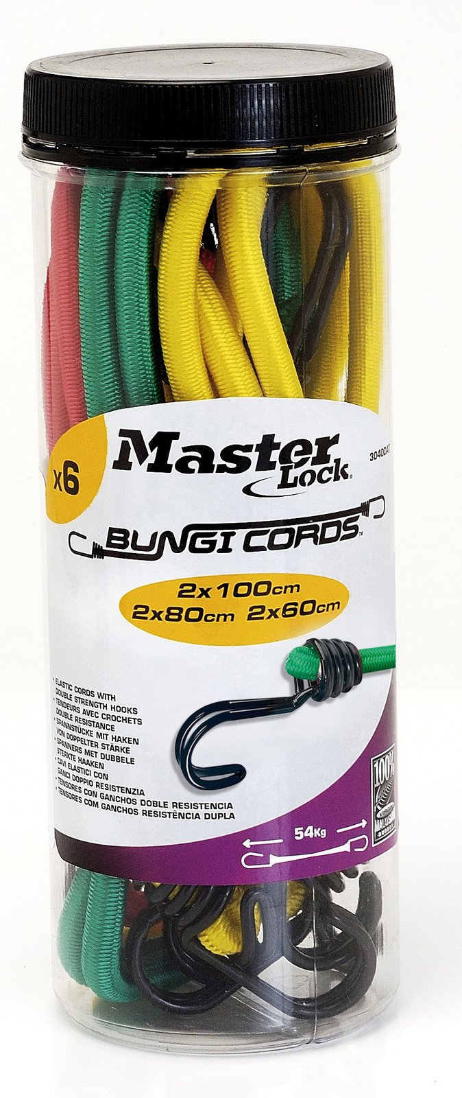 MasterLock Twin Wire-Spanngummi; 6er-Pack - 1 m - Mehrfarbig - 6 Stück(e)