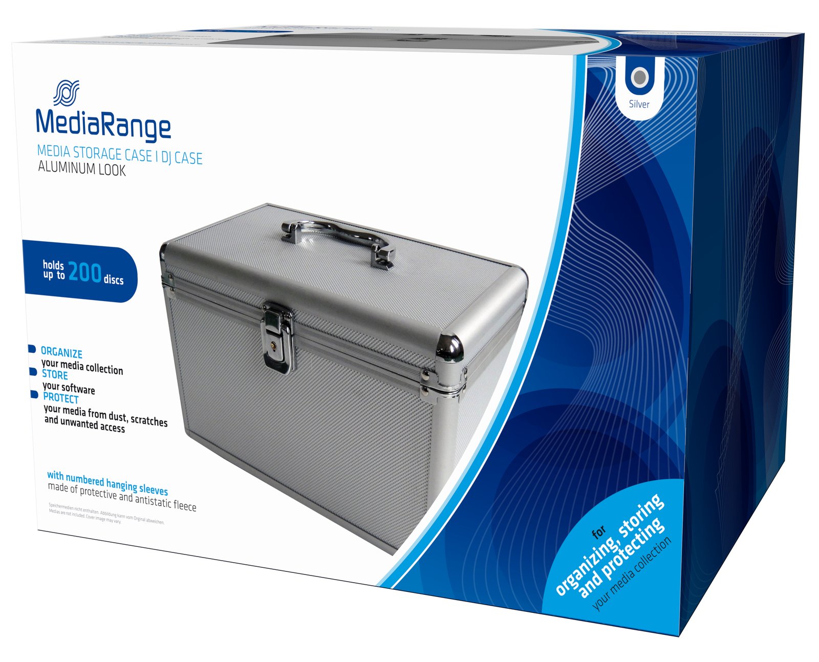 MEDIARANGE BOX75 - Gehäusebox - 200 Disks - Silber - Fleece - Kunststoff - Holz - 120 mm - Aluminium von LumaTech