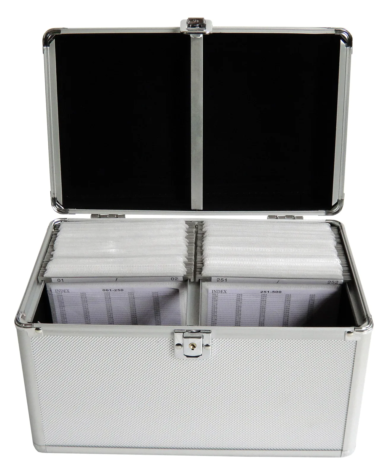 MEDIARANGE BOX75 - Gehäusebox - 200 Disks - Silber - Fleece - Kunststoff - Holz - 120 mm - Aluminium, Ansicht 3