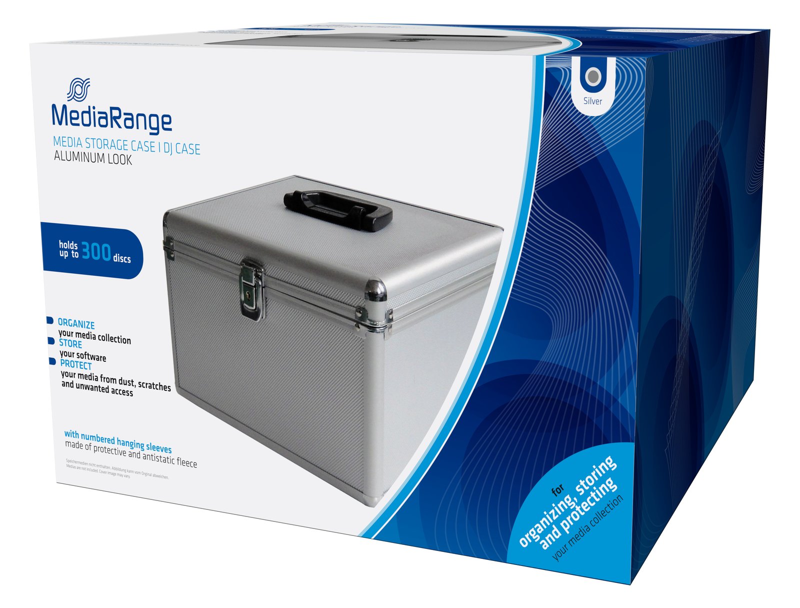 MEDIARANGE BOX76 - Gehäusebox - 300 Disks - Silber - Fleece - Kunststoff - Holz - 120 mm - Aluminium von LumaTech