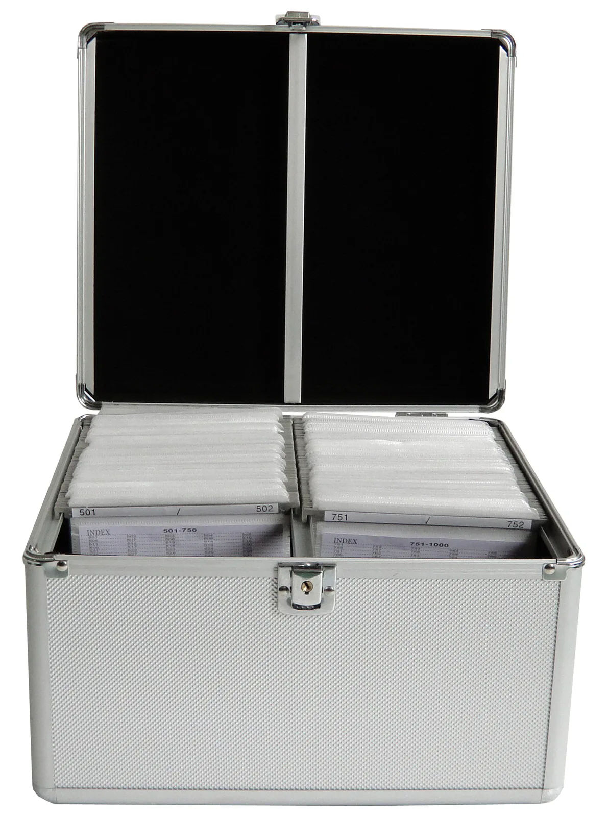 MEDIARANGE BOX76 - Gehäusebox - 300 Disks - Silber - Fleece - Kunststoff - Holz - 120 mm - Aluminium, Ansicht 3
