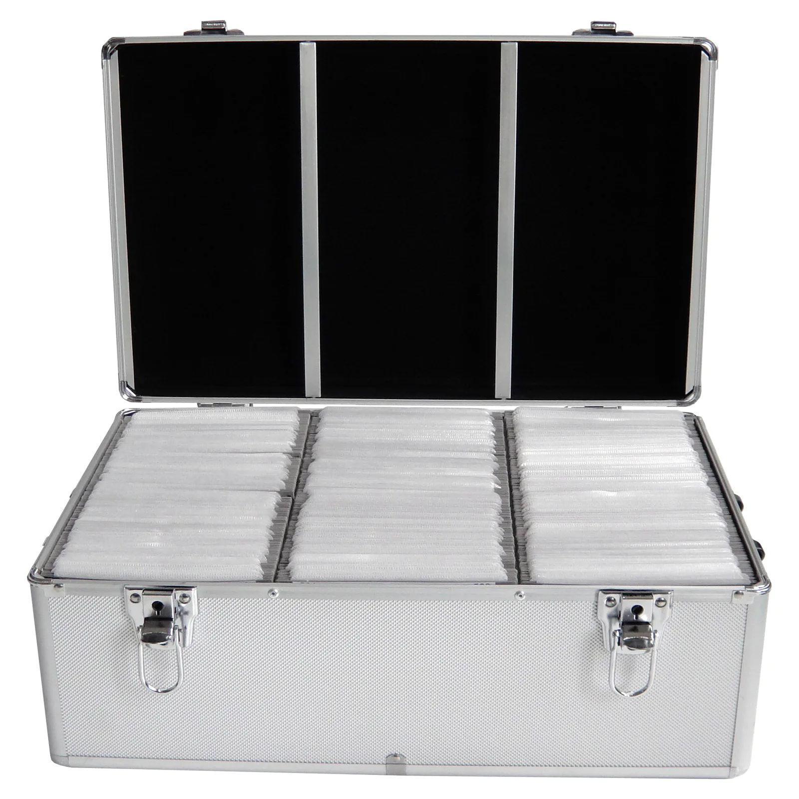 MEDIARANGE BOX77 - Gehäusebox - 500 Disks - Silber - Fleece - Kunststoff - Holz - 120 mm - Aluminium, Ansicht 3