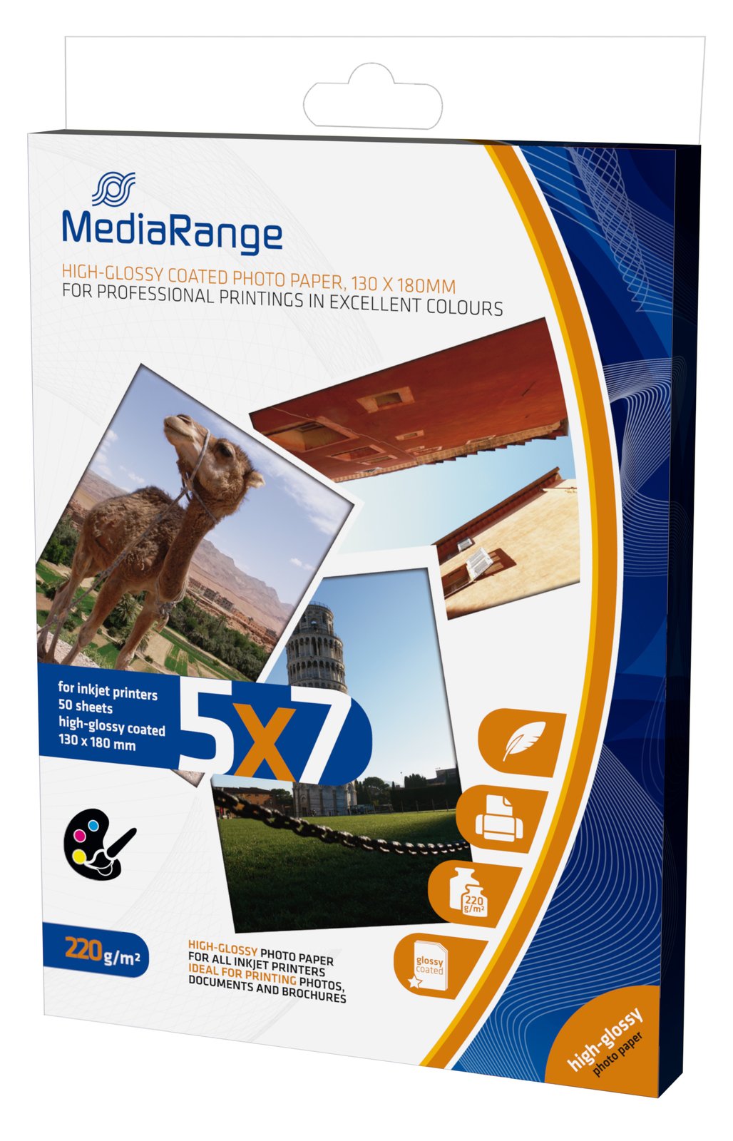MEDIARANGE Hochglänzend - weiß - 130 x 180 mm