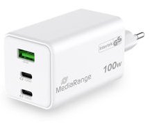 MEDIARANGE Ladegerät 100W 3-Port 2x USB-C u. 1x USB-A weiß