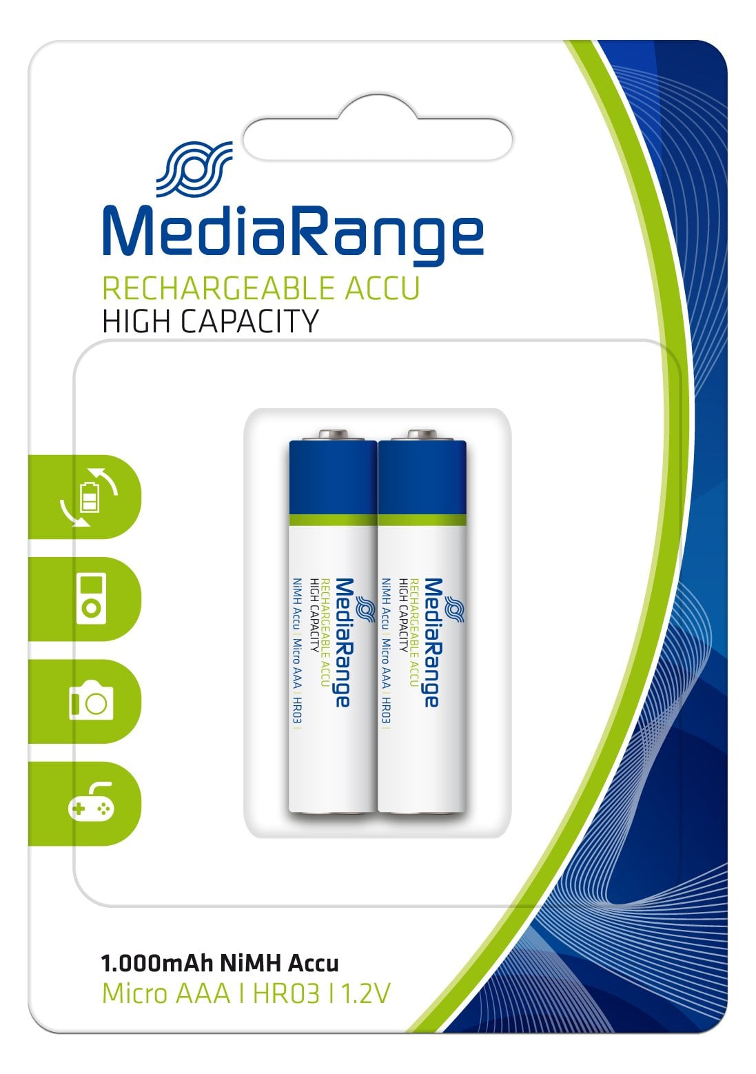 MEDIARANGE MRBAT122 - Batterie 2 x AAA - NiMH - (wiederaufladbar)