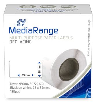 MEDIARANGE Papieretiketten komp. Dymo 28x89mm 130 Stk. sw/ws von LumaTech