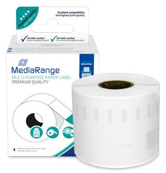 MEDIARANGE Papier - permanenter Klebstoff - Schwarz auf Weiß - 101 x 54 mm 220 Etikett(en) (1 Rolle(n)