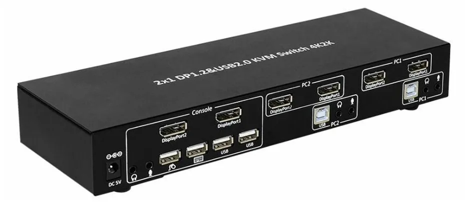 MicroConnect 2x1 DP&USB KVM Switch - KVM-/Audio-/USB-Switch, Ansicht 4