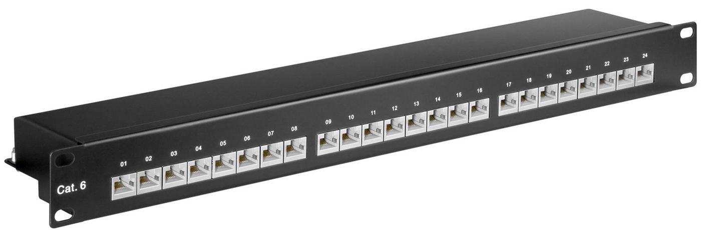 MicroConnect Patch Panel - CAT 6 - STP - RJ-45 X 24 - Schwarz - 48.3 cm (19)