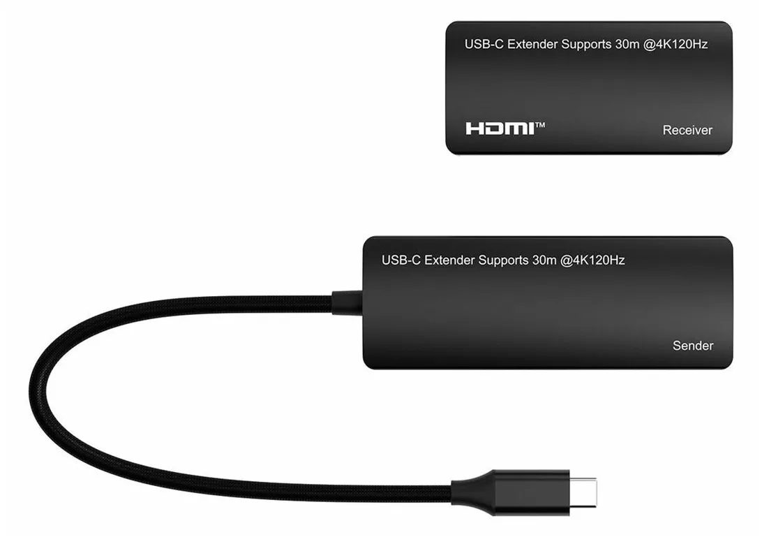 MicroConnect USB-C to HDMI Extender via ethernet 30m distance at - Ethernet - USB Typ C, Ansicht 2