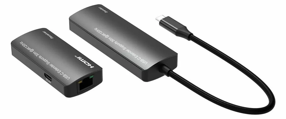 MicroConnect USB-C to HDMI Extender via ethernet 30m distance at - Ethernet - USB Typ C, Ansicht 3