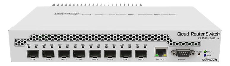 MikroTik Cloud Router Switch CRS309-1G-8S+IN - Switch - managed - 8 x SFP+ + 1 x 10/100/1000 (PoE)