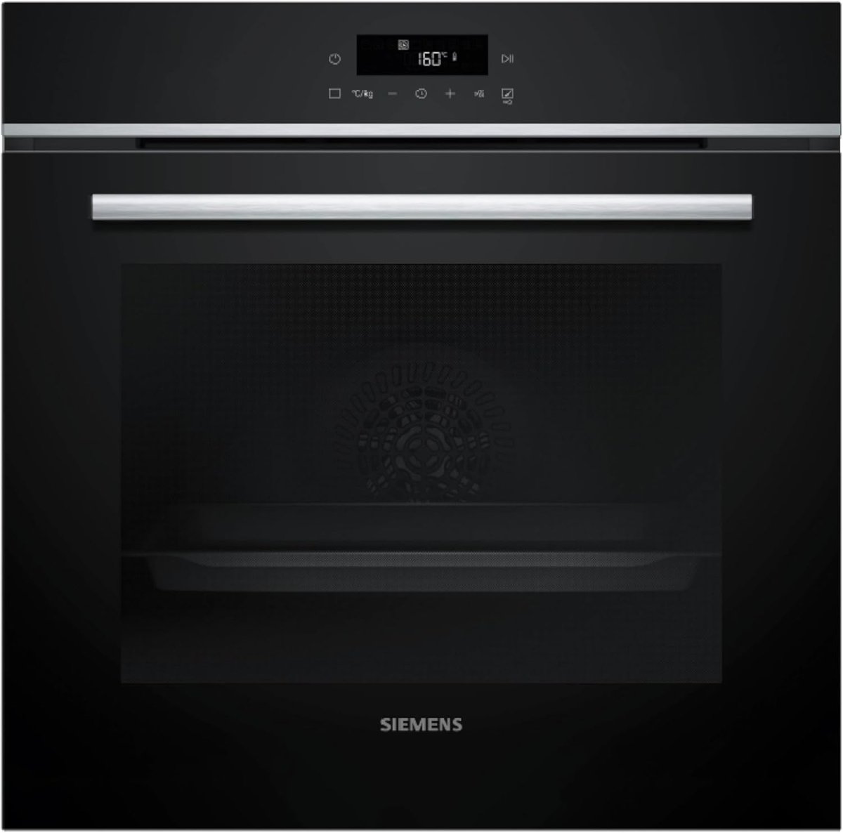 Siemens HB571ABS3 iQ300 Einbau-Backofen, 60 x 60 cm, LED-Touchbedienung, cookControl10, 3D-Heißluft, Umluftgrill, Schnellaufheizung, Pyrolyse, activeClean, Kindersicherung, Edelstahl