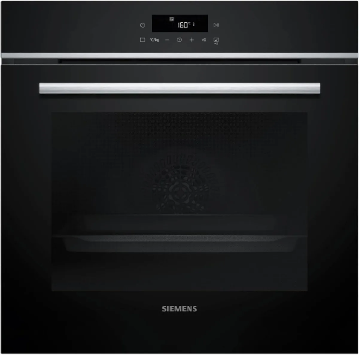 Siemens HB571ABS3 iQ300 Einbau-Backofen, 60 x 60 cm, LED-Touchbedienung, cookControl10, 3D-Heißluft, Umluftgrill, Schnellaufheizung, Pyrolyse, activeClean, Kindersicherung, Edelstahl