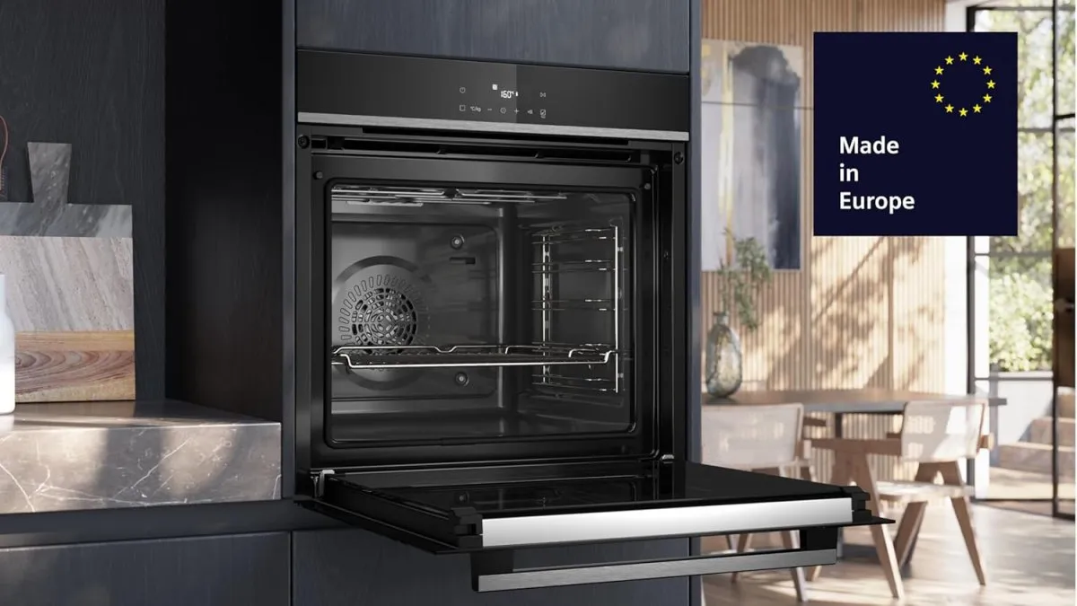 Siemens HB571ABS3 iQ300 Einbau-Backofen, 60 x 60 cm, LED-Touchbedienung, cookControl10, 3D-Heißluft, Umluftgrill, Schnellaufheizung, Pyrolyse, activeClean, Kindersicherung, Edelstahl — Bild 2