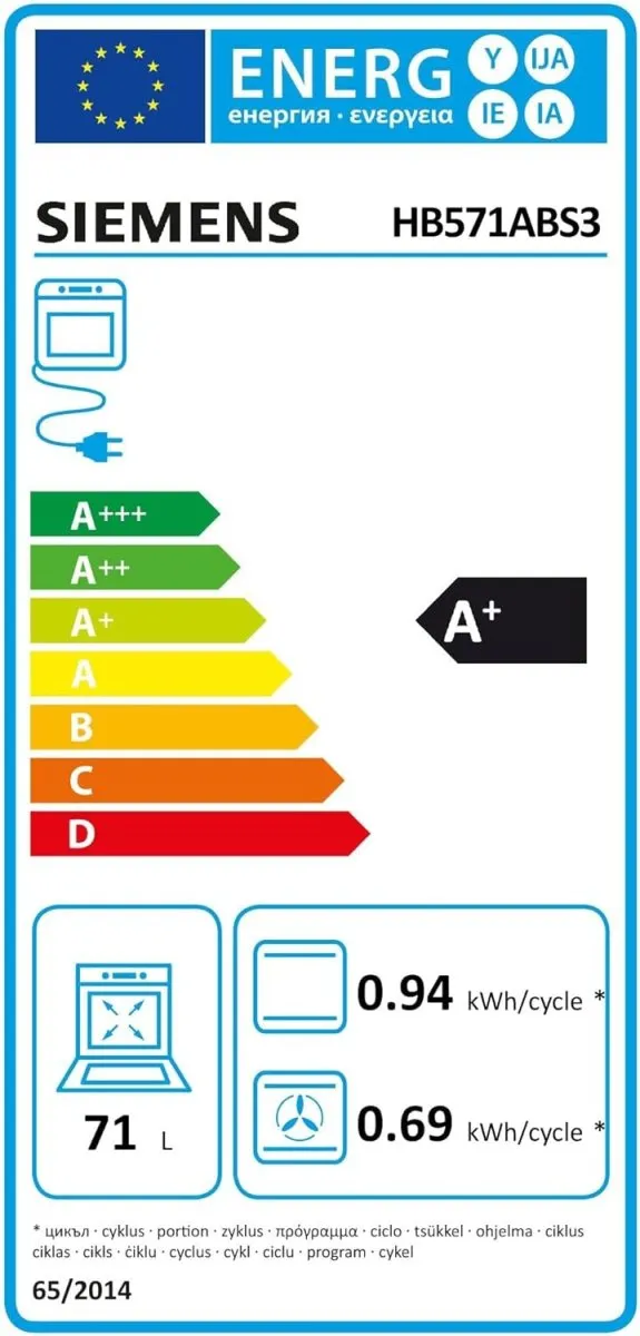 Siemens HB571ABS3 iQ300 Einbau-Backofen, 60 x 60 cm, LED-Touchbedienung, cookControl10, 3D-Heißluft, Umluftgrill, Schnellaufheizung, Pyrolyse, activeClean, Kindersicherung, Edelstahl — Bild 11