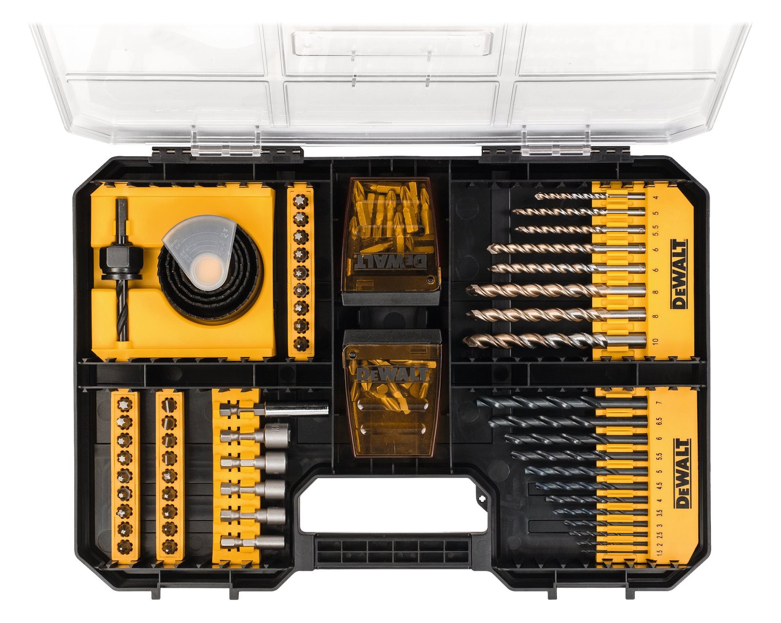 DeWalt DT71569 Bohrer-/Bits-/Steckschlüssel-Zubehörset inkl. Koffer, 100-tlg.