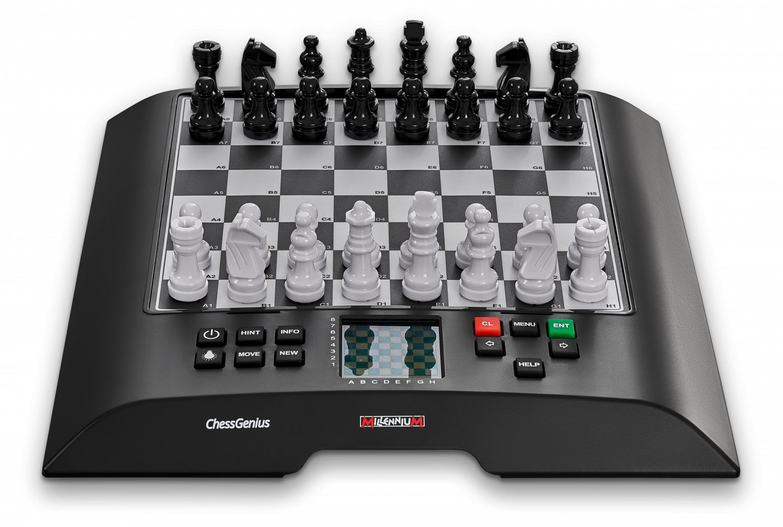 Millennium ChessGenius - Einteiliges Brett - Schwarz - Weiß