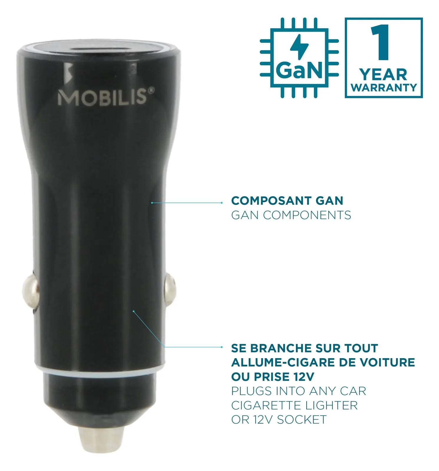 Mobilis Energia Charger 60W Car 2 USB-C 1 USB-A SB, Ansicht 2