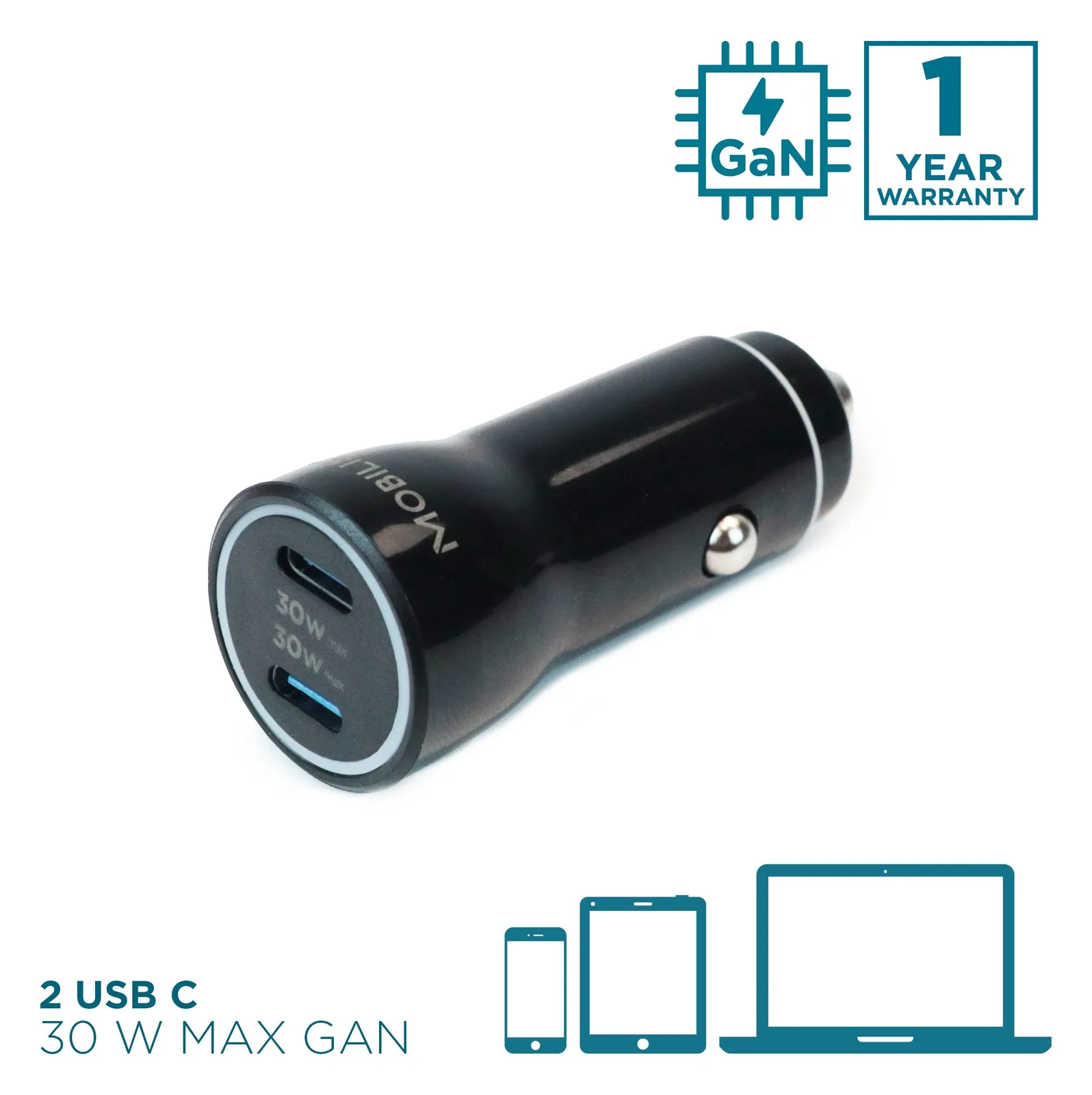 Mobilis Energia Charger 60W Car 2 USB-C 1 USB-A SB, Ansicht 3