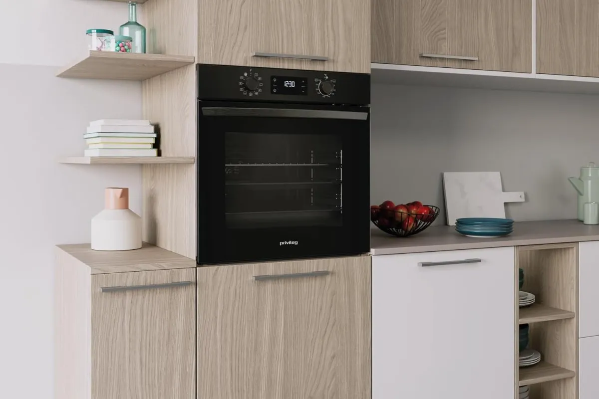 Privileg PBA285HR0K Einbaubackofen, A plus, 71 Liter, Hydrolyse-Reinigungsfunktion, Heißluftbackofen mit 11 Funktionen, Turn und Go, Black Glass — Bild 3