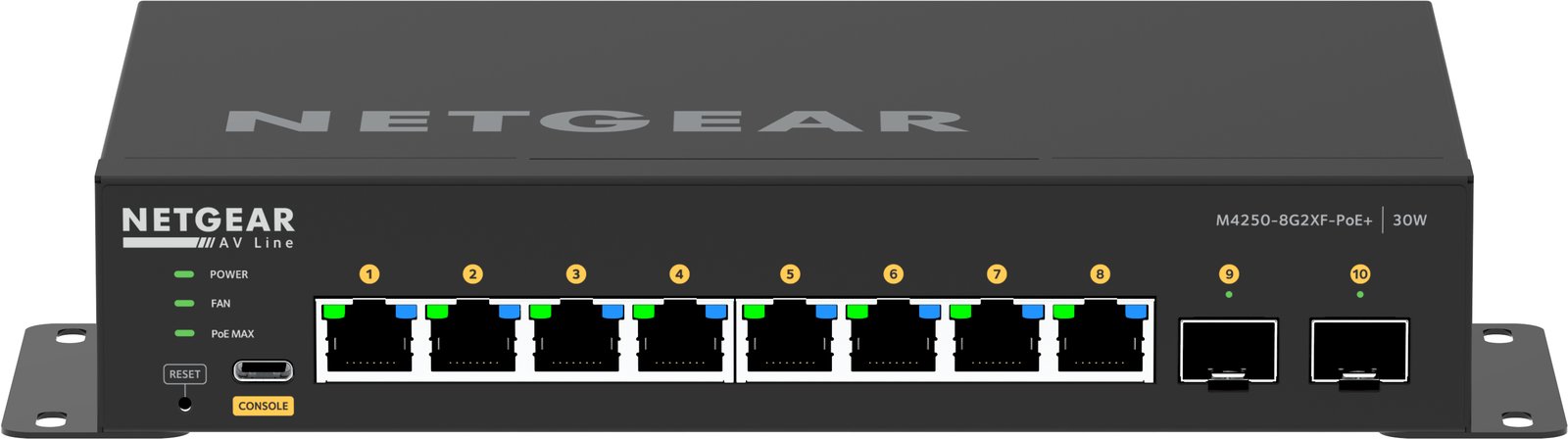 Netgear AV Line M4250-8G2XF-PoE+ - Switch - L3 - managed - 8 x 10/100/1000 (8 PoE+)