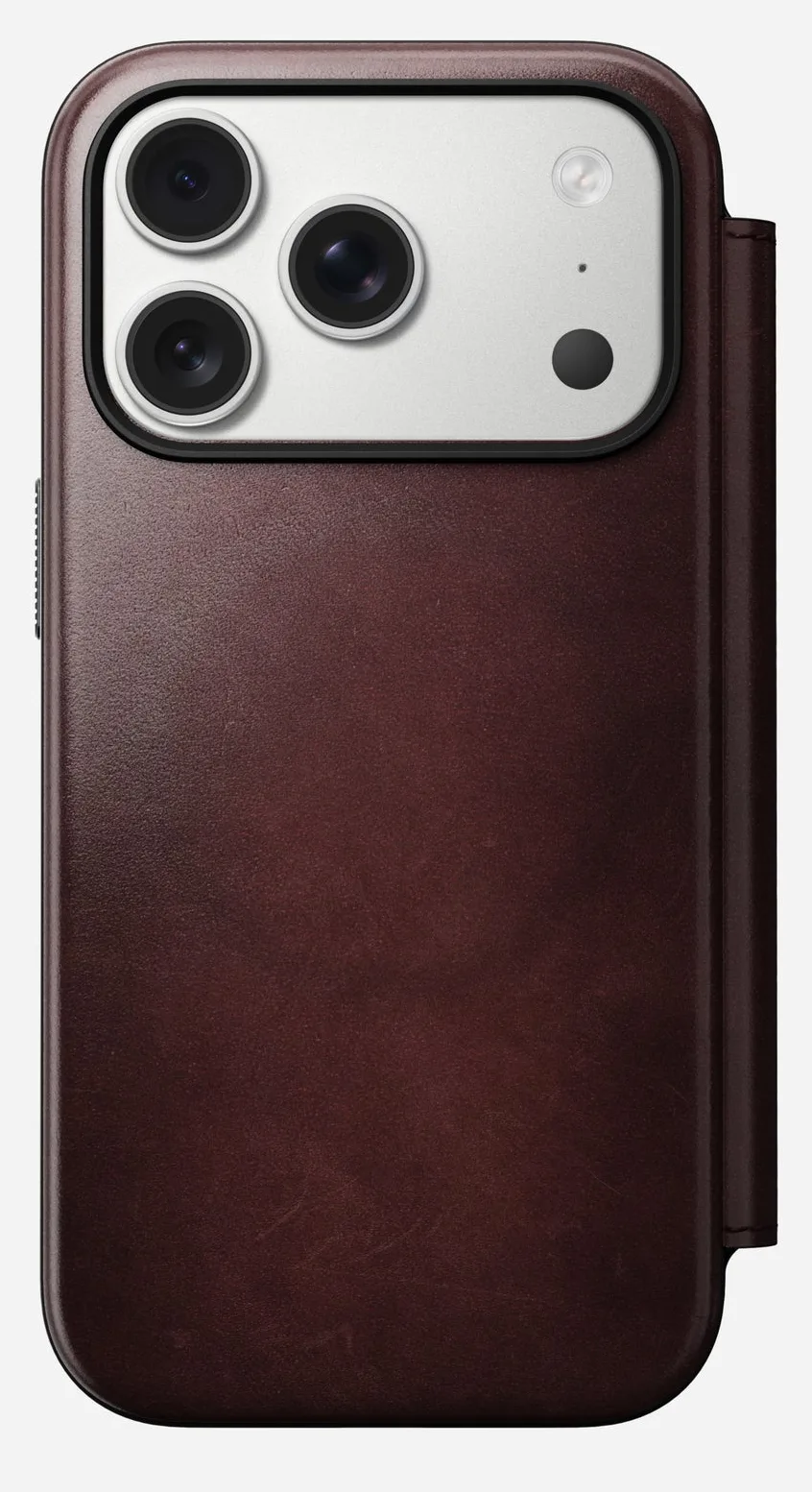 Nomad Modern Leather Folio iPhone 17 Pro Burgundy Horween, Ansicht 4