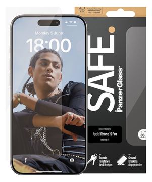 PanzerGlass SAFE. Screen Protector iPhone 15 Pro Ultra-Wide Fit von LumaTech