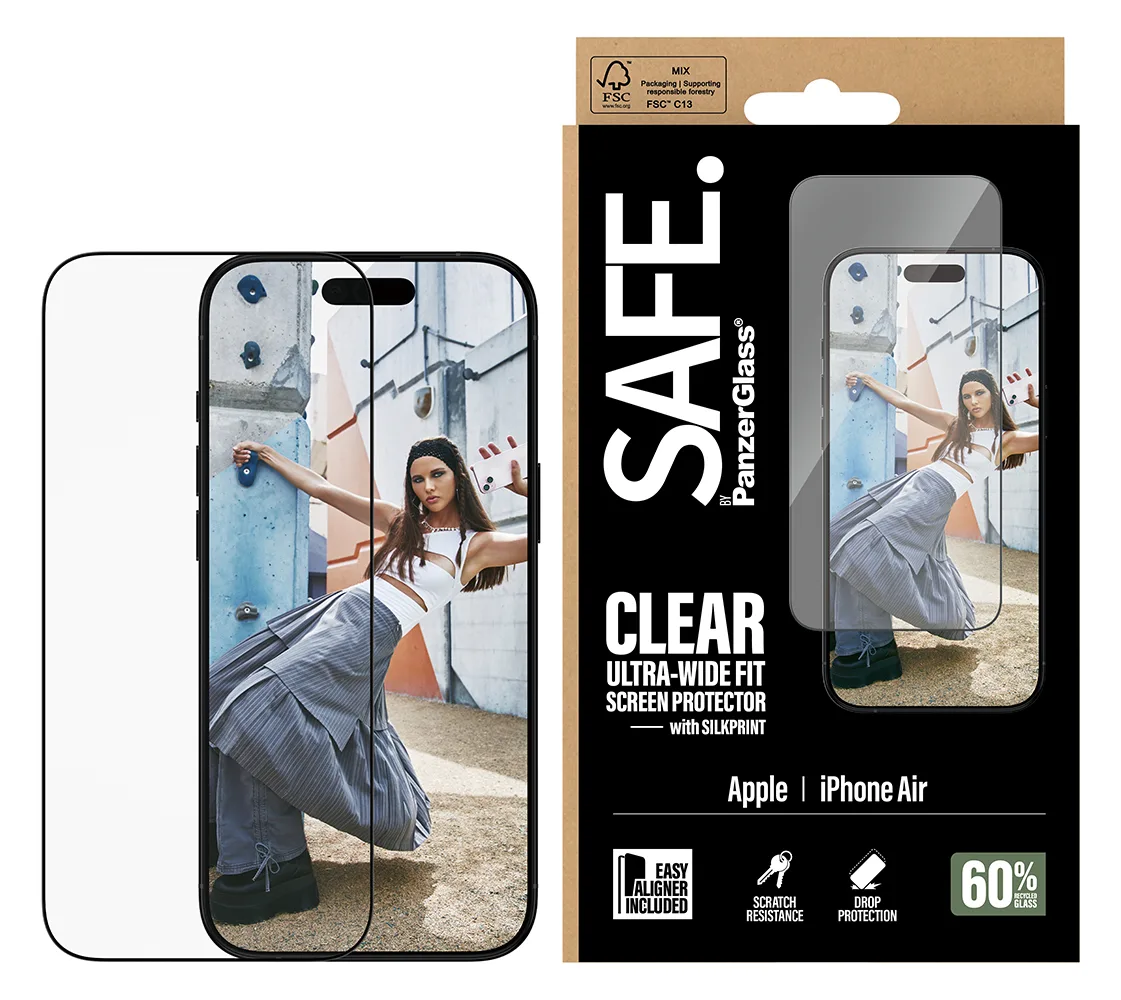PanzerGlass SAFE. Screen Protector w. black Frame iPhone 17 Air Ultra-Wide Fit, Ansicht 4