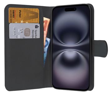 PEDEA Book Cover Classic für Apple iPhone 16 Plus black von LumaTech