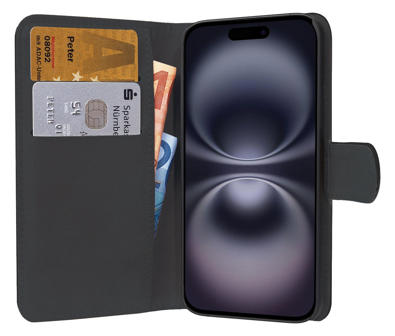 PEDEA Book Cover Classic für Apple iPhone 16 Plus black