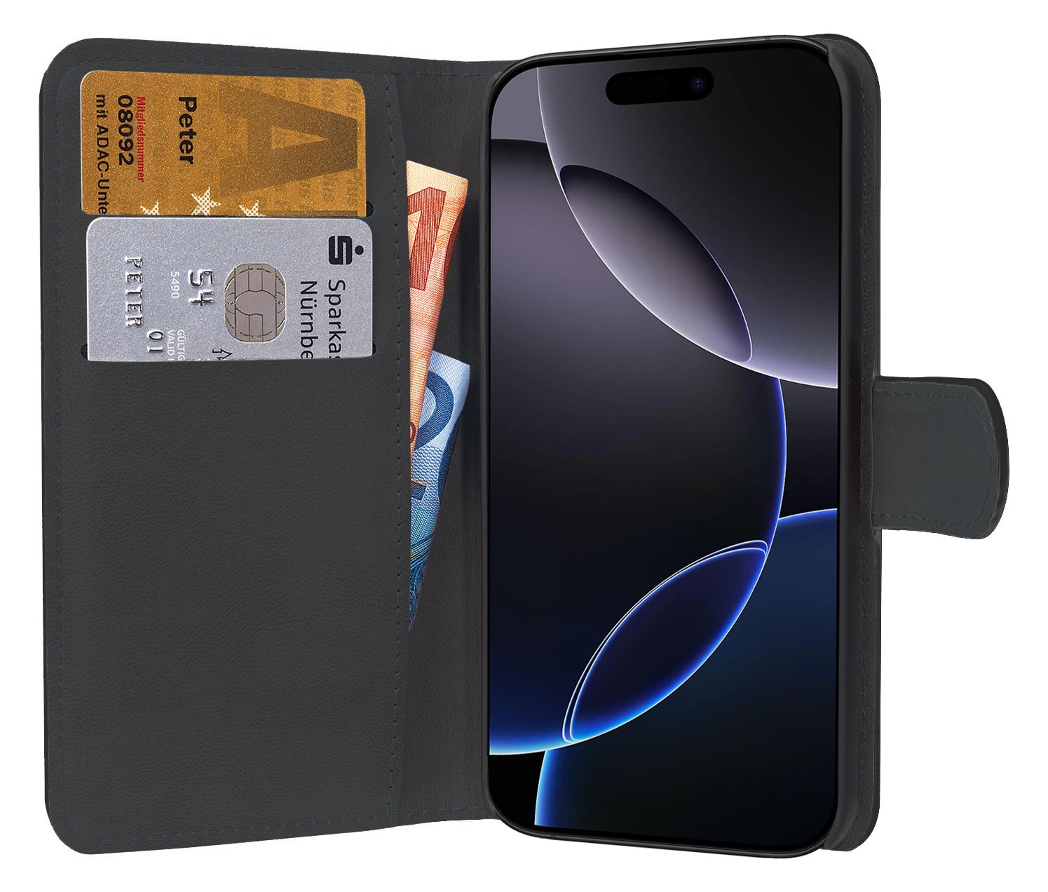 PEDEA Book Cover Classic für Apple iPhone 16 Pro Max black