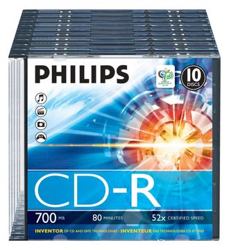 Philips 10 x CD-R - 700 MB (80 Min) 52x - Slim von LumaTech